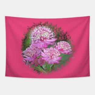 pink flowers, blooms, flower, petals, nature Tapestry