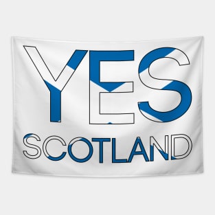 YES SCOTLAND, Pro Scottish Independence Saltire Flag Text Slogan Tapestry