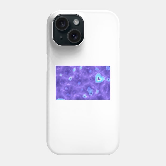 Abstract floating blue and purple hearts design Phone Case by pinkal