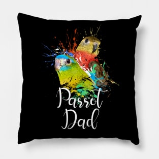 Turquoise Parakeet Parrot Dad Black Pillow