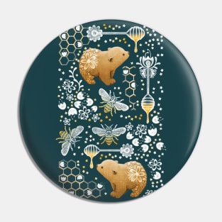 Bear-y Beautiful Honeybee Garden Pin