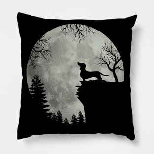 Dachshund Dog And Moon Shirt Halloween Costume Pillow