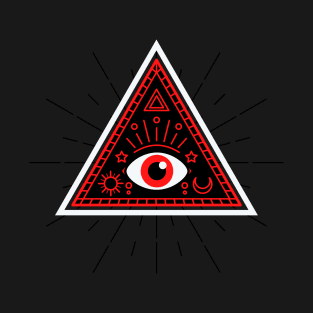 All Seeing eye - red and black with red eye T-Shirt