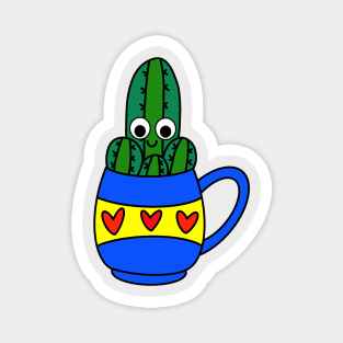 Cute Cactus Design #247: Small Cacti Bunch In A Hearty Mug Magnet