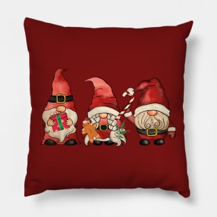 The Three Christmas Gnomes Pillow