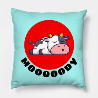 Moody Cow | Cow Pun Pillow