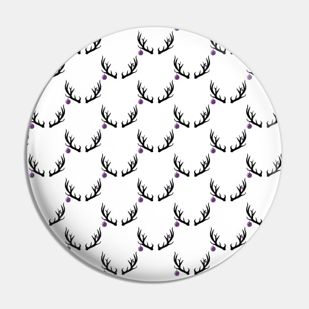 Christmas Antlers Pattern Pin by ArtworkByJCB