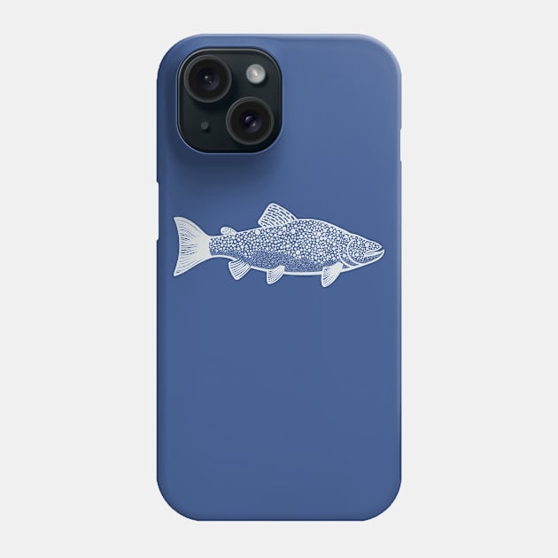 Brown Trout - handmade freshwater fish detailed drawing Phone Case by Green Paladin
