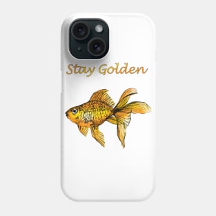 Stay golden - Goldfish quote print Phone Case
