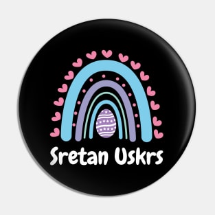Sretan Uskrs Croatian Easter Pin