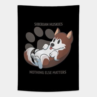 Red Siberian huskies, nothing else matters Tapestry