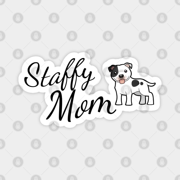 Staffy Mom, Staffordshire Bull Terrier Magnet by tribbledesign