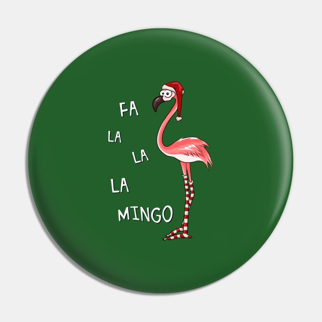 Fa La La Mingo Christmas Flamingo in Santa Costume Pin by SkizzenMonster