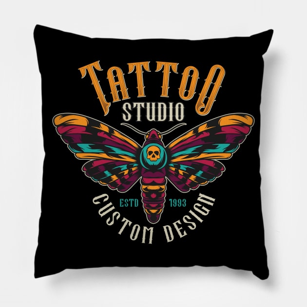 Tattoo Studio 1993 Custom Design Pillow by Verboten