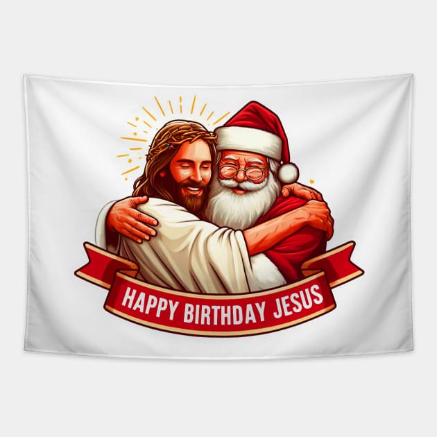 Happy Birthday Jesus Tapestry by Plushism