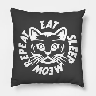 Eat Sleep Meow Repeat Pillow