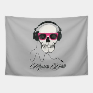 Music to death DJ skull Tapestry