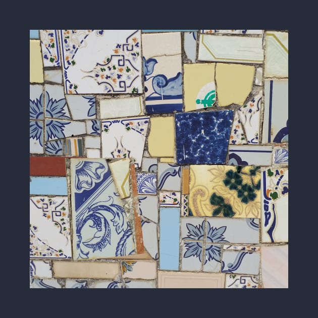 Broken decorative ceramic tiles patchwork by oknoki