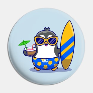 Cute Penguin Summer Pin