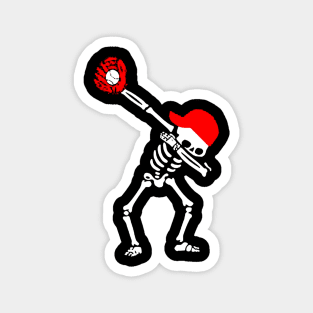 Dabbing Skeleton Baseball Magnet