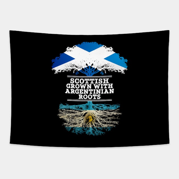 Scottish Grown With Argentinian Roots - Gift for Argentinian With Roots From Argentina Tapestry by Country Flags