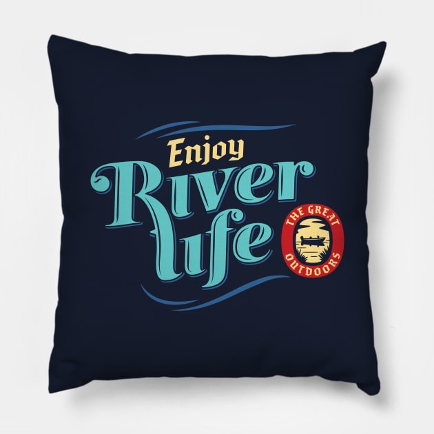 River Life Pillow by visualcraftsman