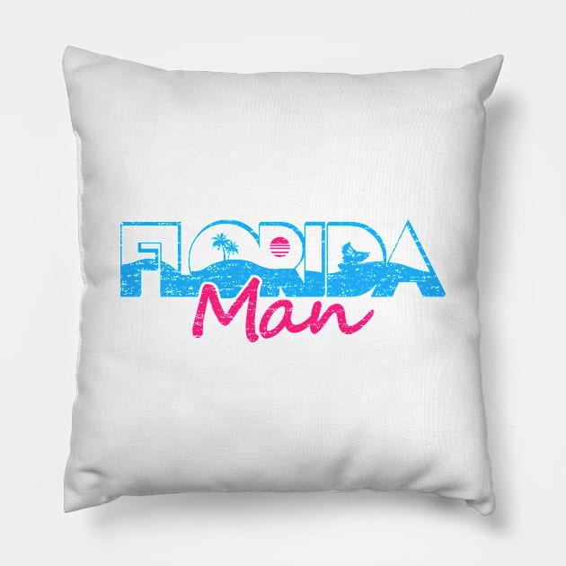 Retro Florida Man Vice Pillow by TextTees