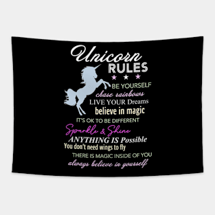 Unicorn Rules Graphic Tapestry