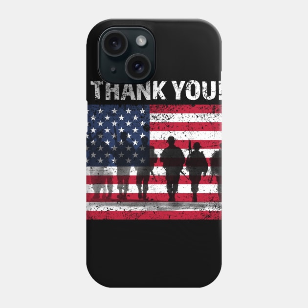 American Flag TShirts Thank you Veterans Phone Case by MYFROG