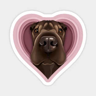 Shar Pei Heart Magnet