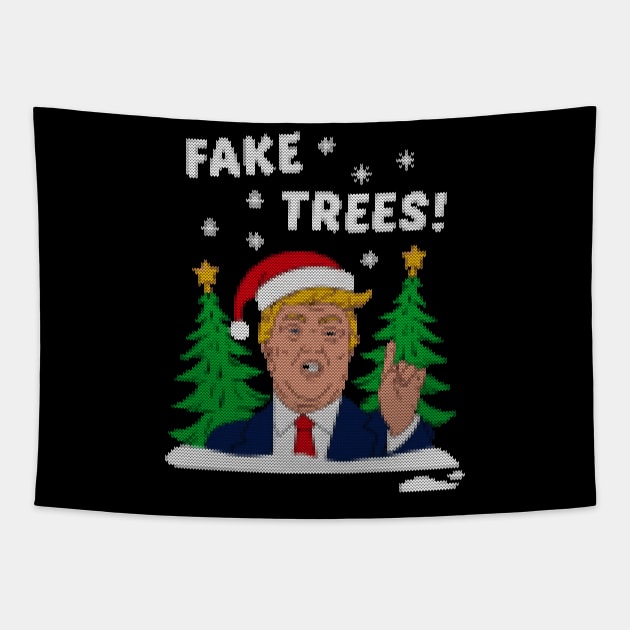 fake trees ! trump ugly sweater Tapestry by crackdesign