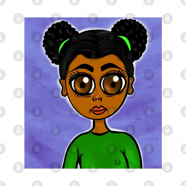 Cute art black anime style digital art by Spinkly Creations 