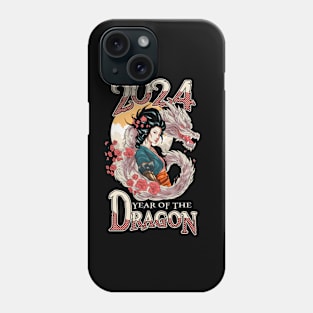 Chinese New Year of the Dragon 2024 Geisha Dragon Phone Case