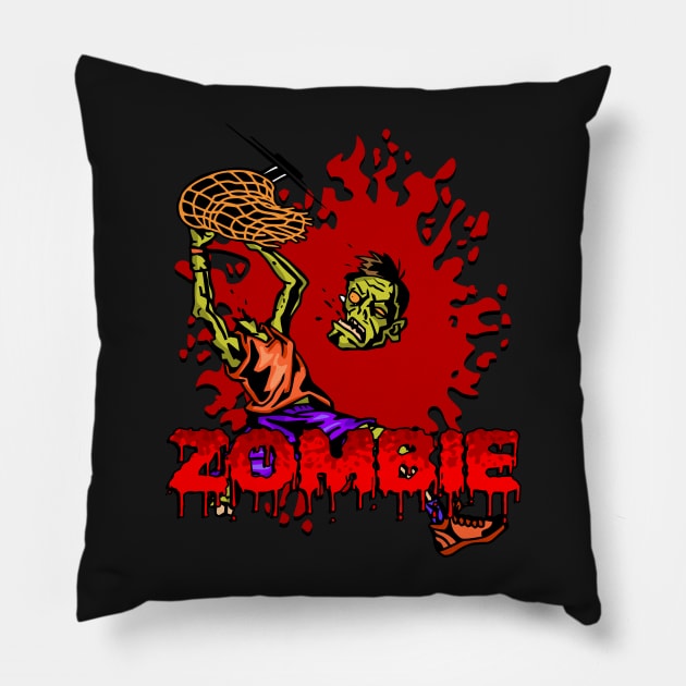 Zombie Basketball Pillow by RadStar