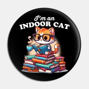 I'm an Indoor Cat Reading Books Pin