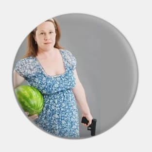 The art of Stock-like photos 1 - Lady protecting watermelon Pin