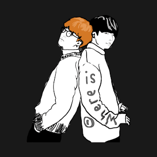 Jikook Jimin and Jungkook Bangtan Boys Lineart Face Ver. T-Shirt