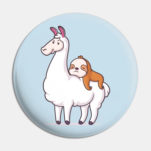 Best Friends - Llama and Sloth Pin by zoljo