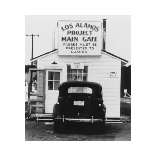 Main gate of Los Alamos laboratory, 1943 (T162/0068) by SciencePhoto