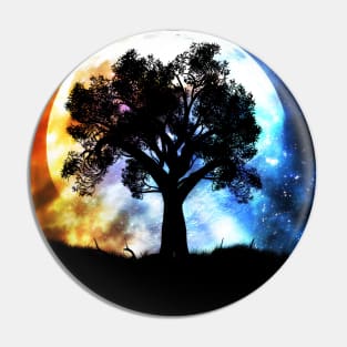 Full moon and tree Pin