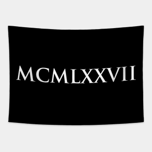 1977 MCMLXXVII (Roman Numeral) Tapestry