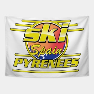 Pyrenees spain to ski logo Tapestry