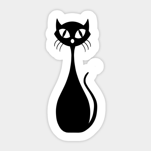 Mid Century Modern Cat Cat Autocollant Teepublic Fr