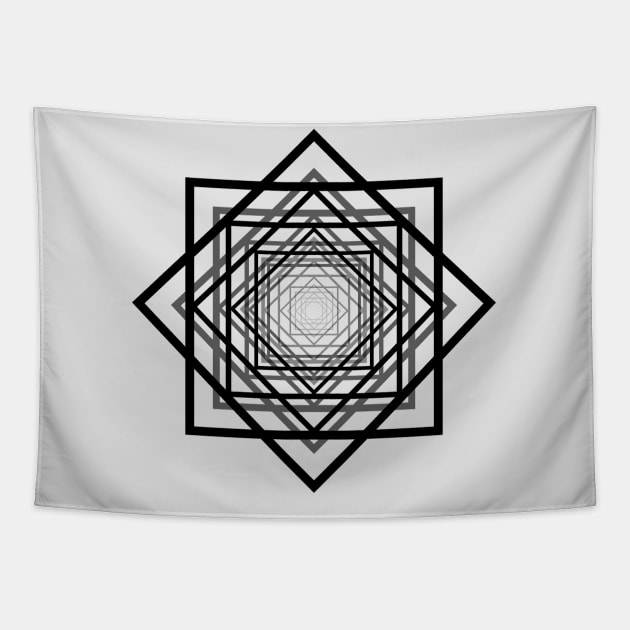 Octagonal Star Black Tapestry by anomalyalice