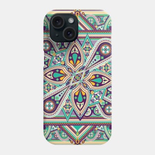 Teal and Purple Ornamental Mandala Phone Case