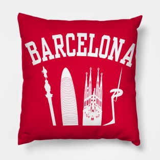 BARCELONA Skyline (White) Pillow