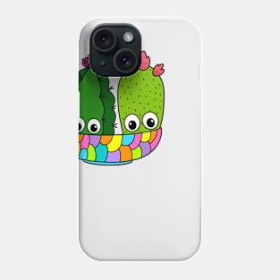 Cute Cactus Design #294: Pretty Cacti Arrangement In Colorful Bowl Phone Case