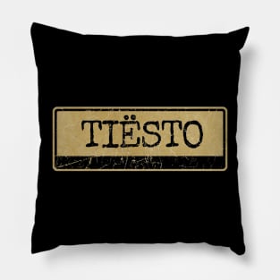 Aliska text black retro - TIËSTO Pillow