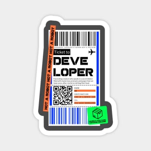 Developer Ticket Label Magnet