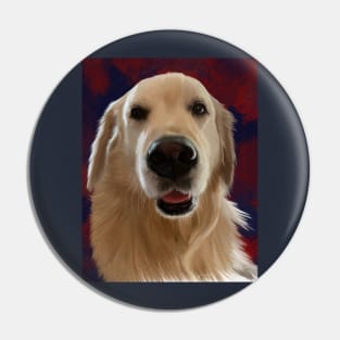 Atticus, the Beautiful Golden Retriever Pin